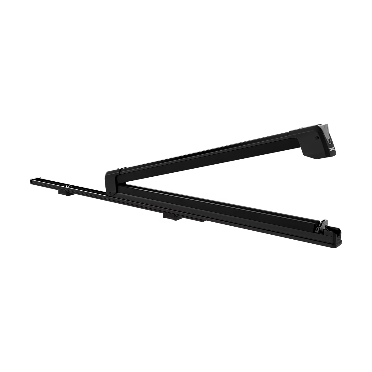 Aerodynamic slide-out ski and snowboard rack with extendable loading feature