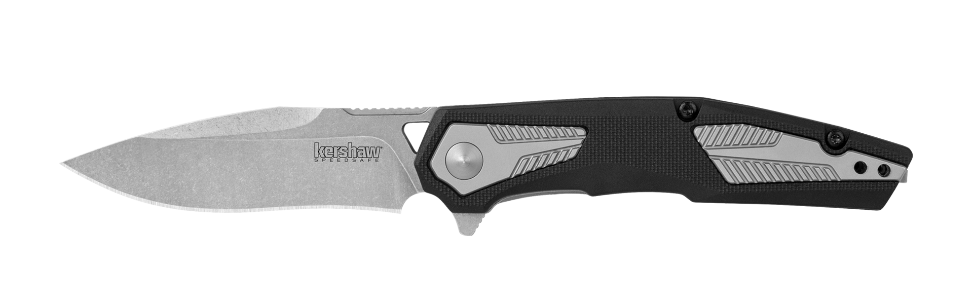 Kershaw Tremolo everyday pocket knife with black and silver glass-filled nylon handle