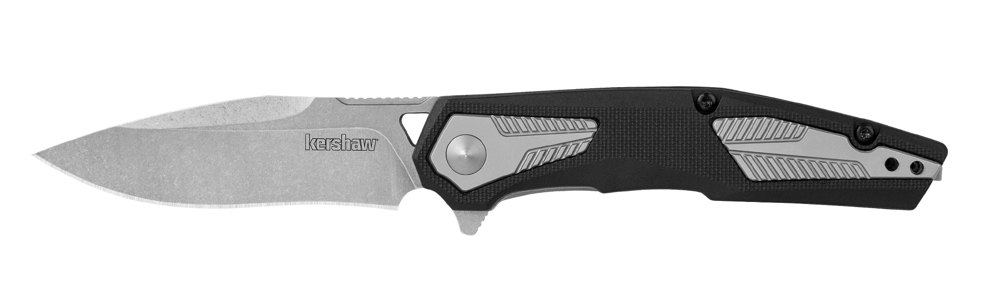 Kershaw Tremolo assisted folding pocket knife with stonewashed clip point blade