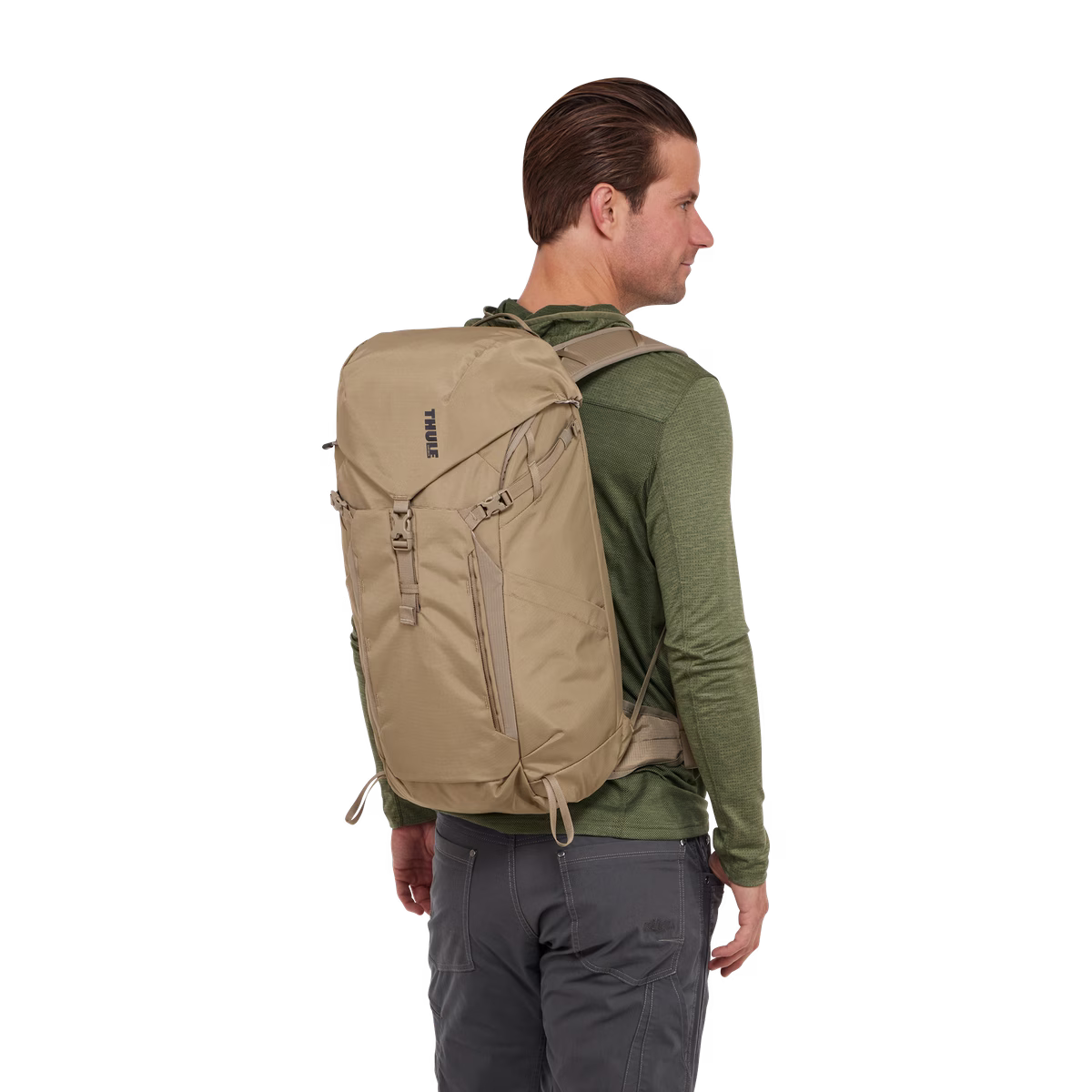 25L daypack with stowable waist strap for hiking or casual everyday use