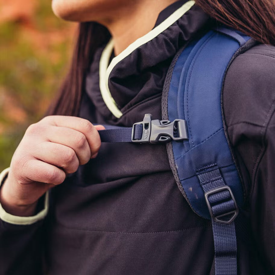 Durable 44L hiking backpack for women with hydration sleeve and trekking pole attachments