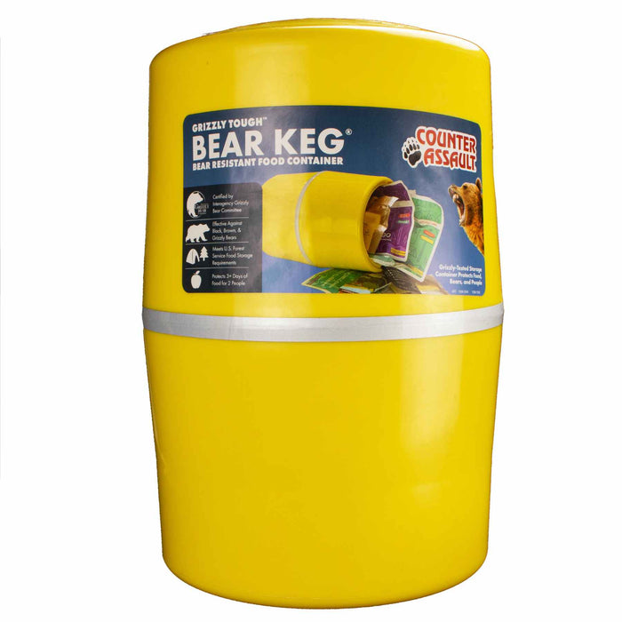 Image of the Counter Assault Bear Keg – A durable, bear-resistant food container designed to keep provisions safe from wildlife.
