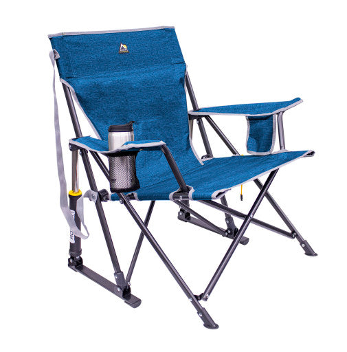 Kickback Rocker folding outdoor rocking chair with carry strap