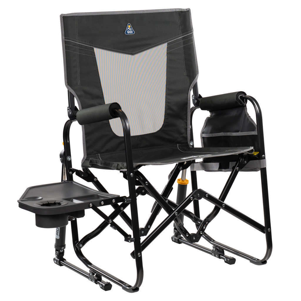 GCI Stowaway Rocker foldable rocking chair with side table