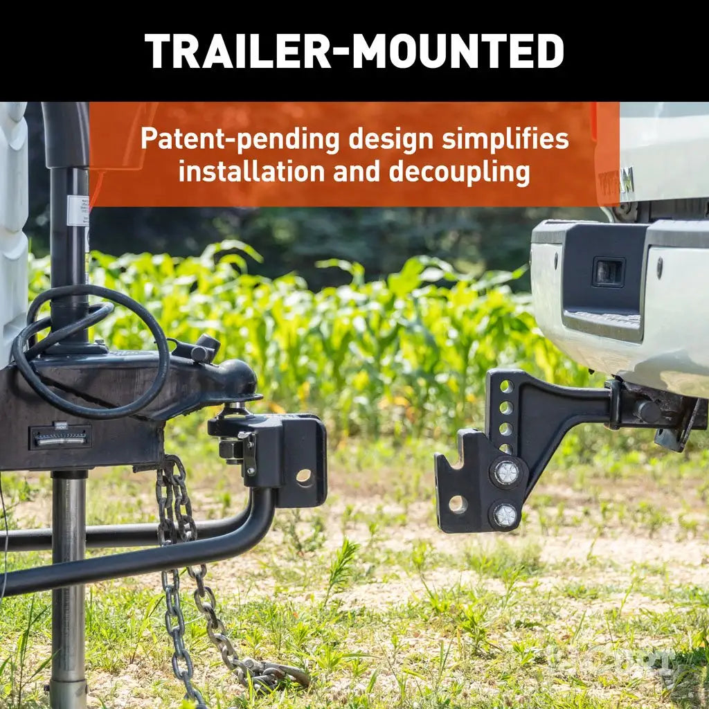 CURT TruTrack hitch head with tilt adjustment feature for precise trailer leveling