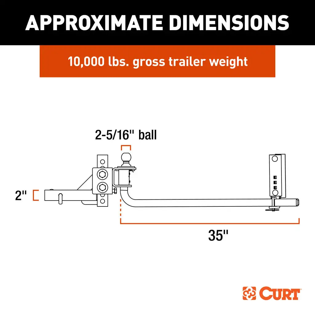 CURT TruTrack 2P 10000 lb weight distribution hitch