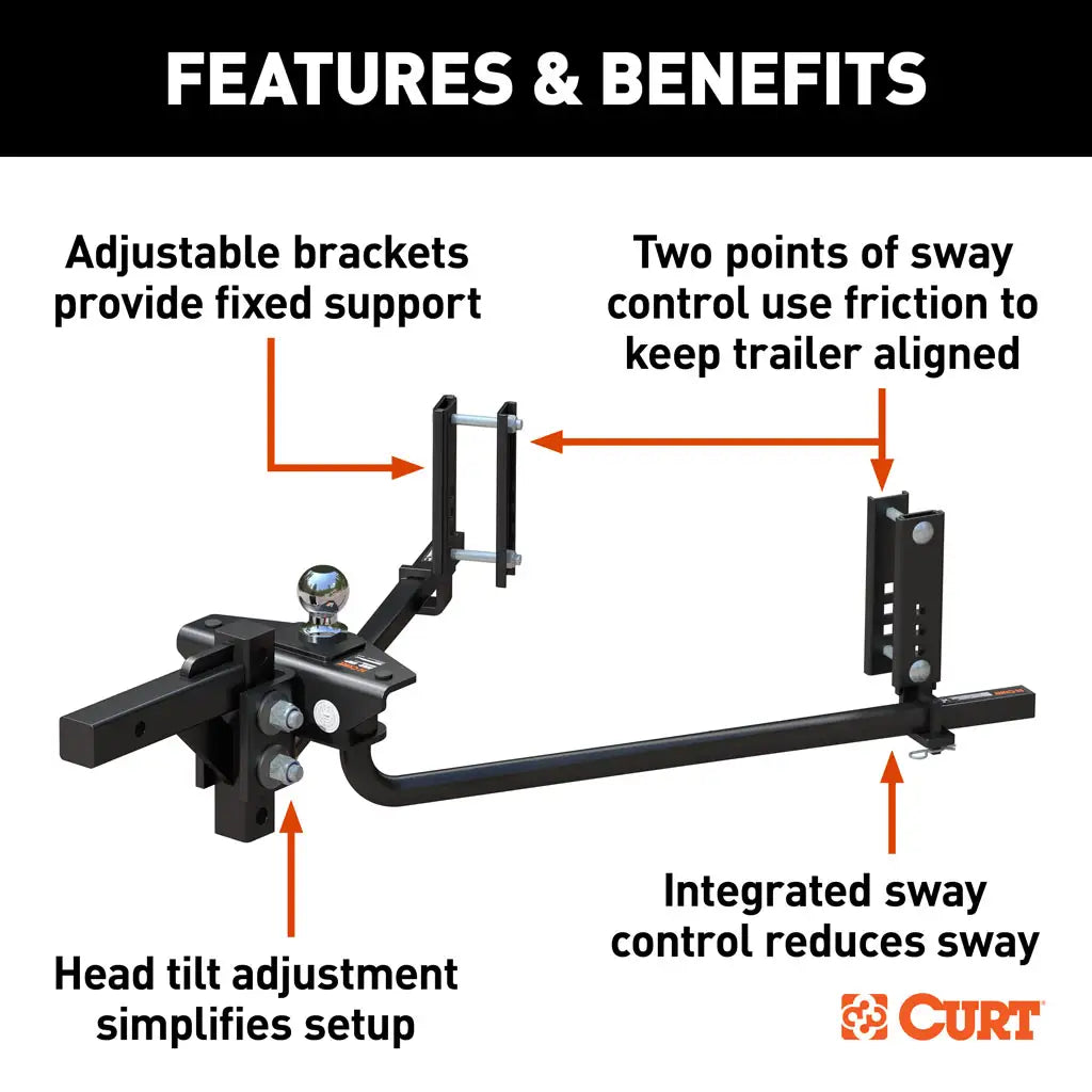 CURT TruTrack 2P trailer hitch with sway control