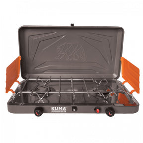 Dual burner stove for camping