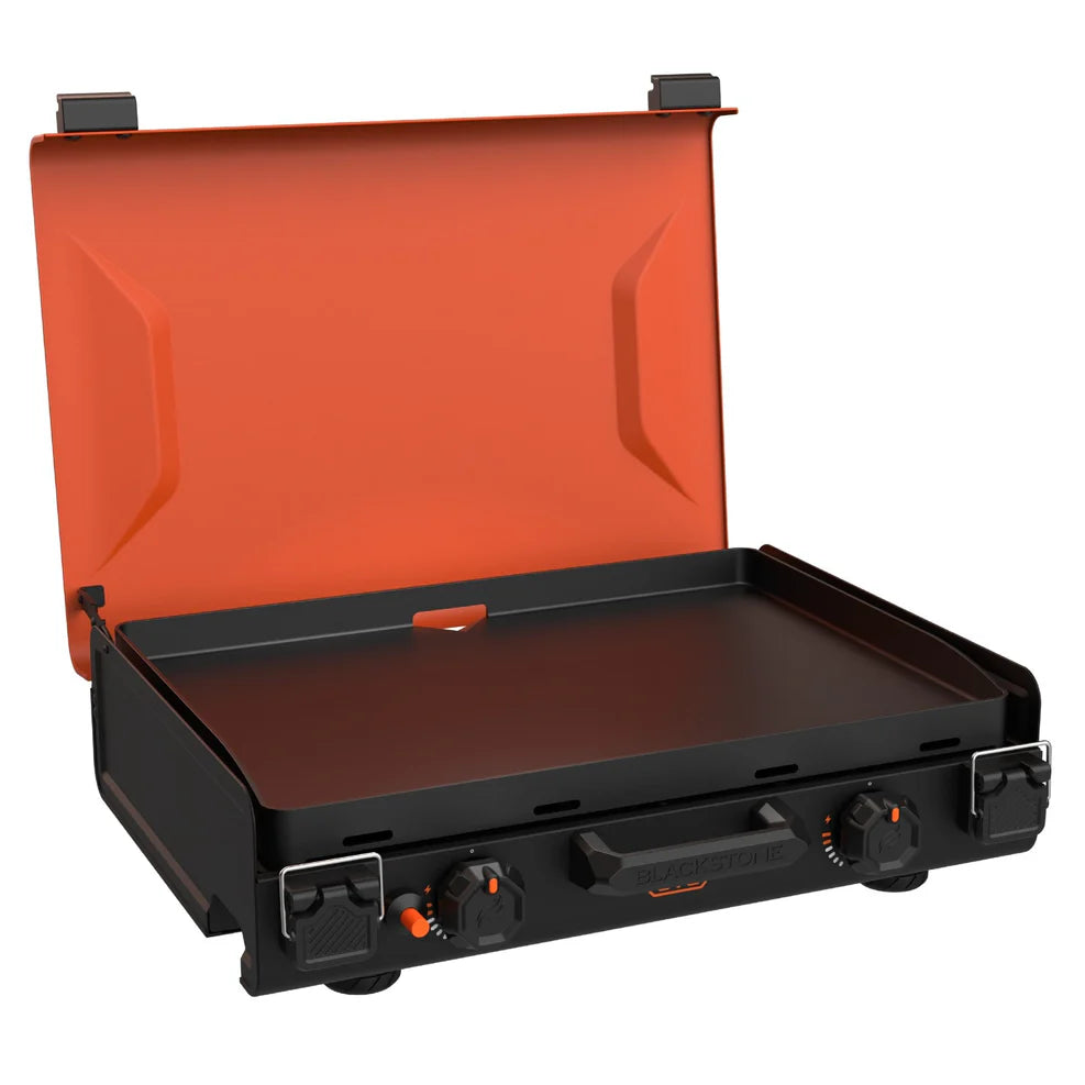 OTG 20-inch portable griddle with dual heat zones and 13,000 BTUs for outdoor cooking