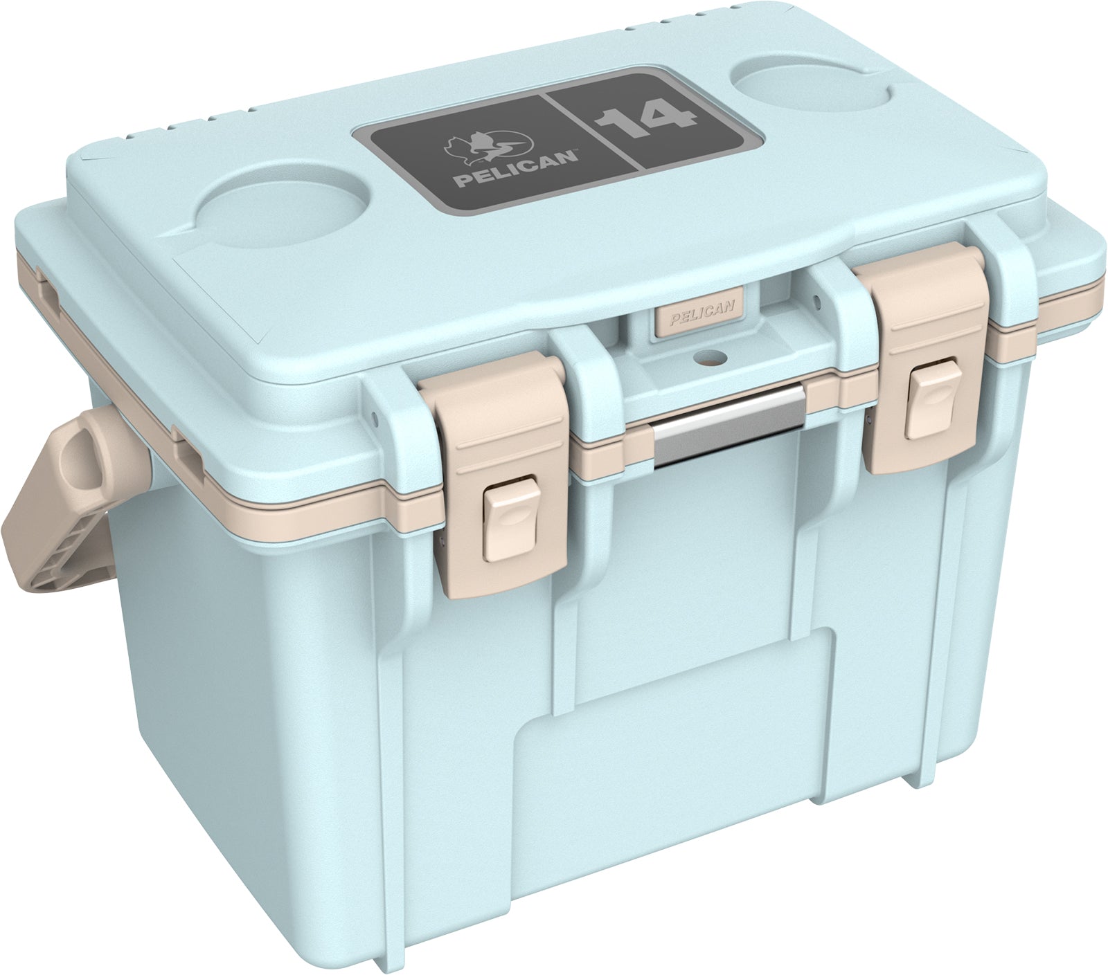 Pelican 14QT cooler latch and handle cement white, durable construction