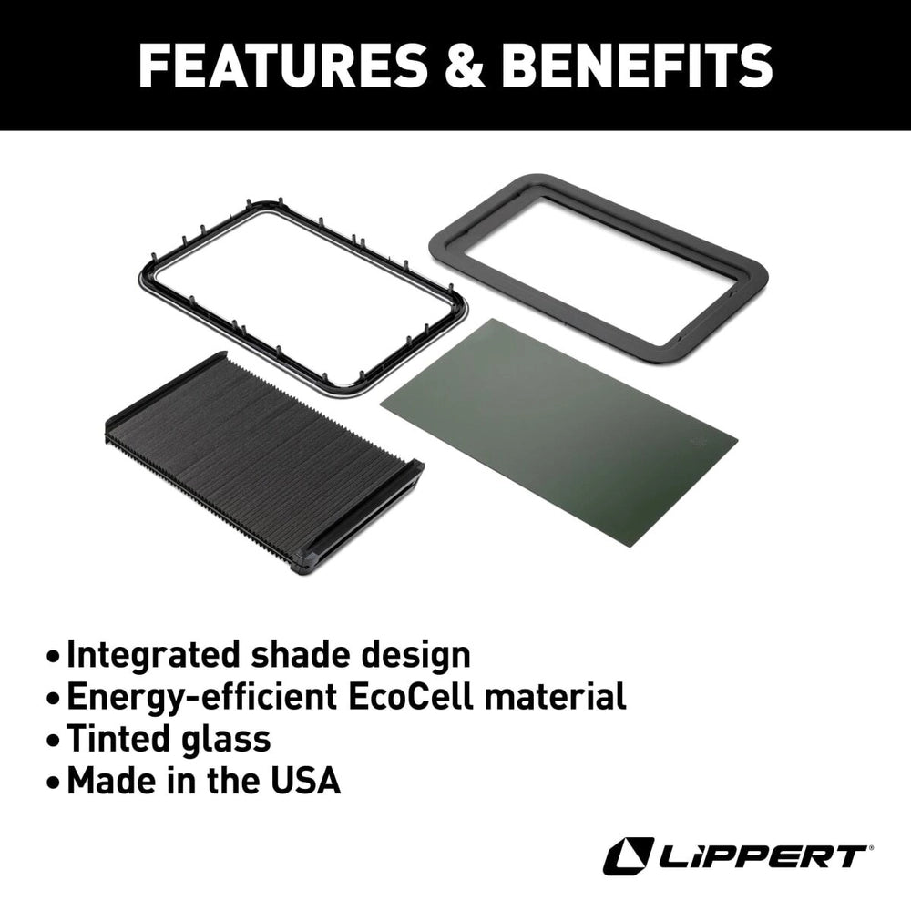 Lippert Thin Shade EcoCell with tinted glass and black frame