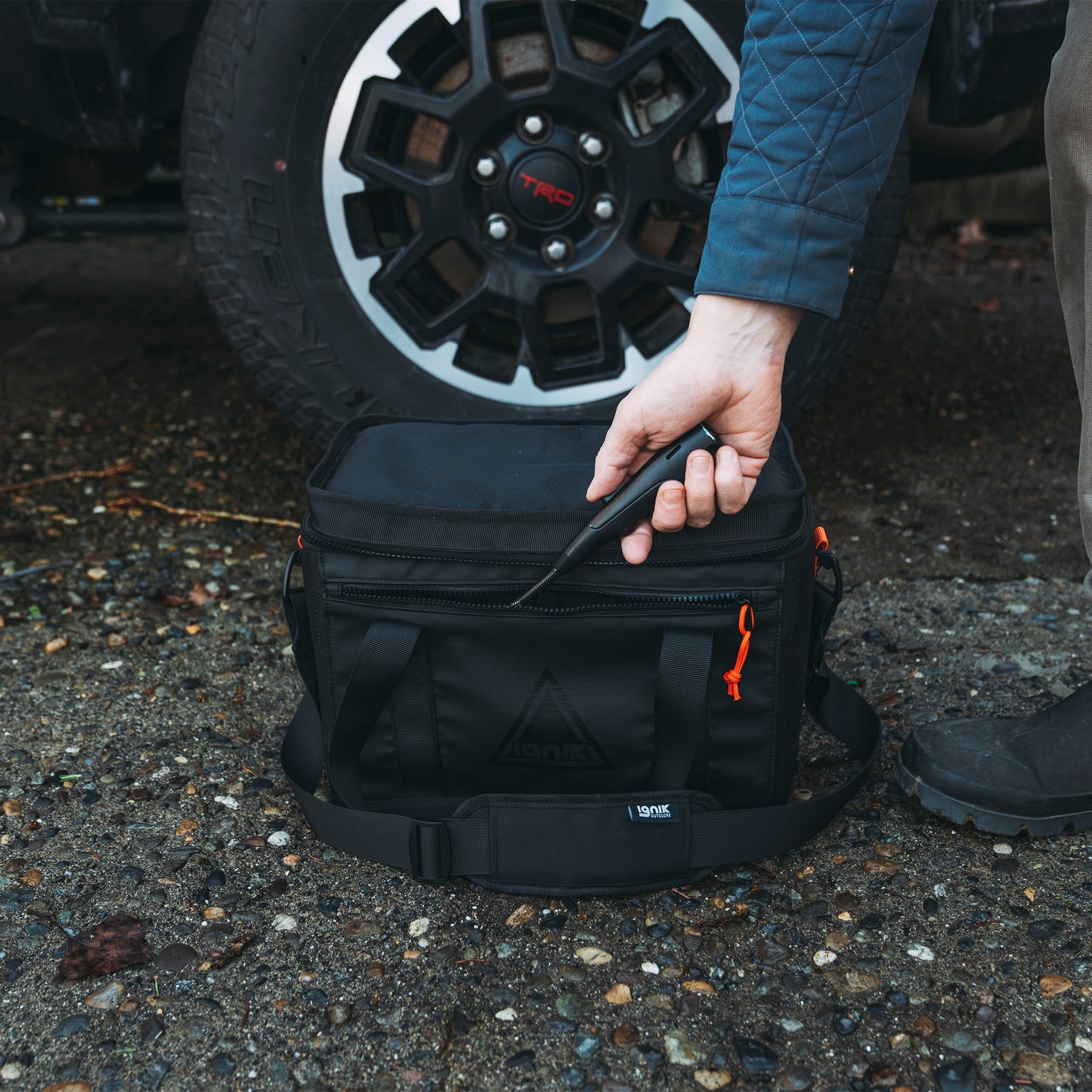 Rugged fire pit case designed for outdoor adventures and basecamp use