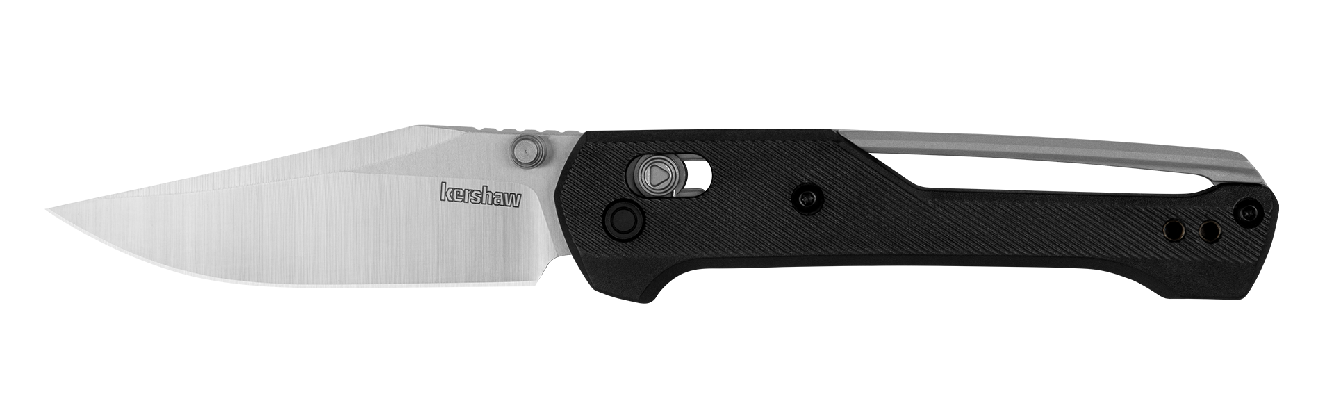Kershaw Airspace lightweight folding knife with satin 14C28N clip point blade and black polymer handle