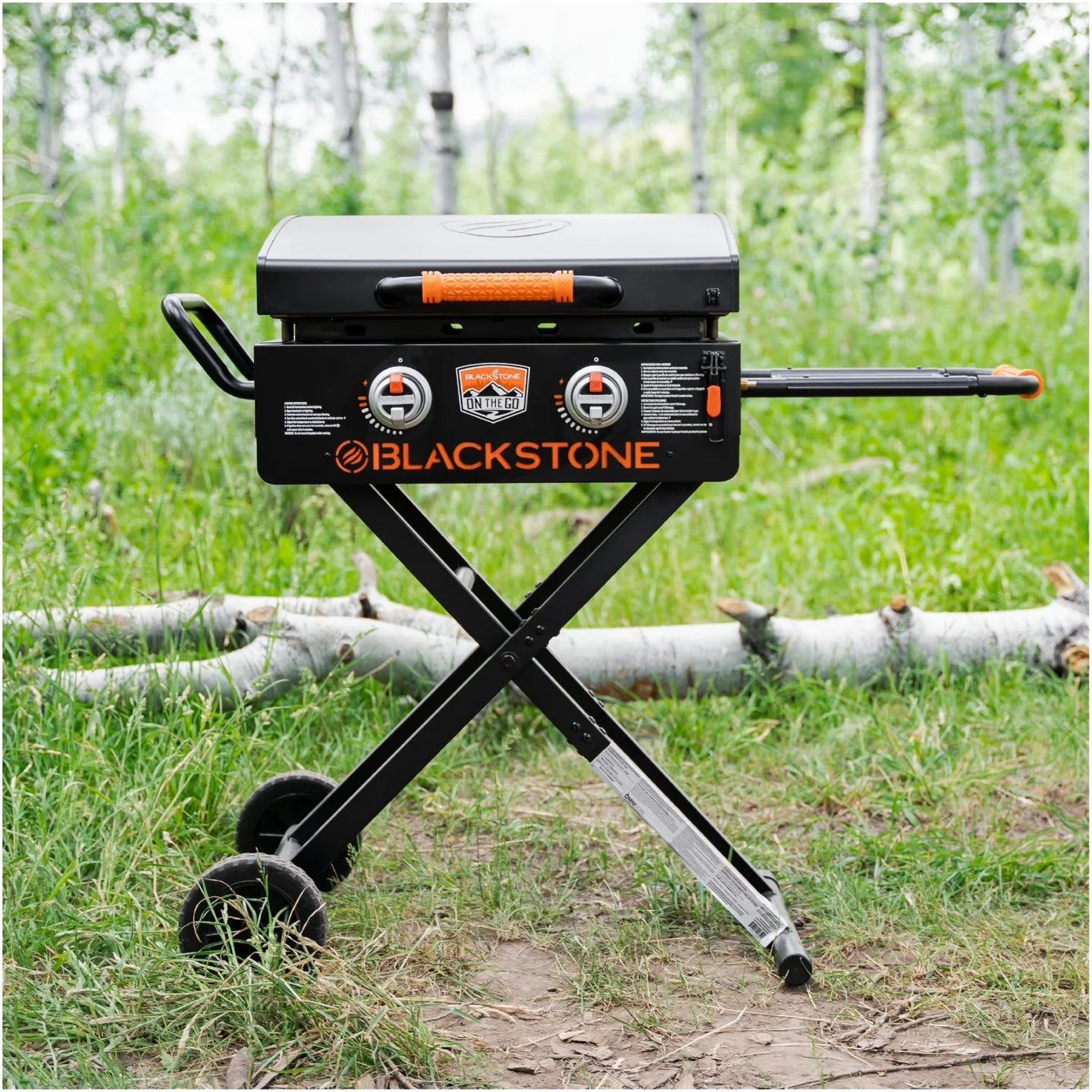 Portable Blackstone 22 inch Omnivore griddle with roll and go Flexfold legs