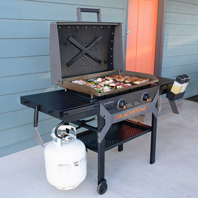 28-inch Omnivore Griddle Plate with built-in hood and dual heat zones by Blackstone.
