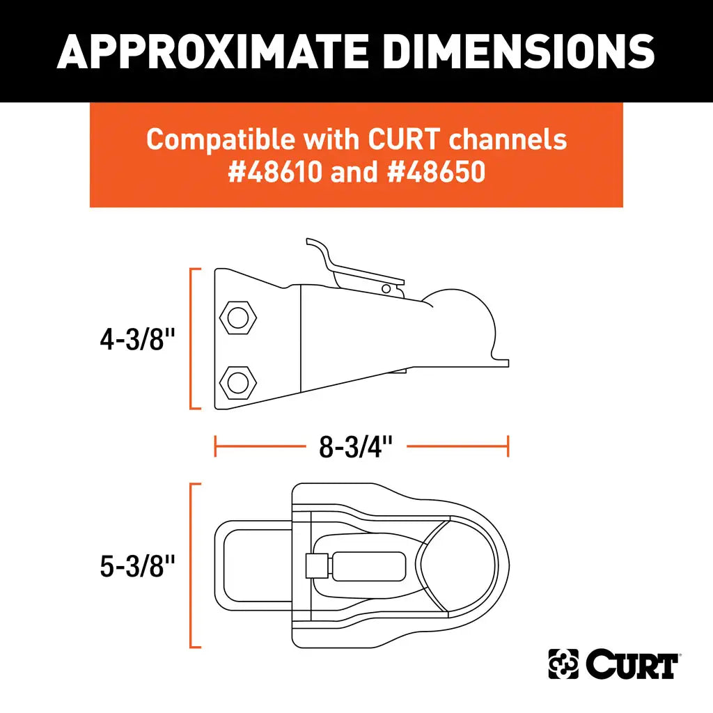 2-5/16" Channel-Mount Coupler with Easy-Lock (14,000 lbs, Black) #25330