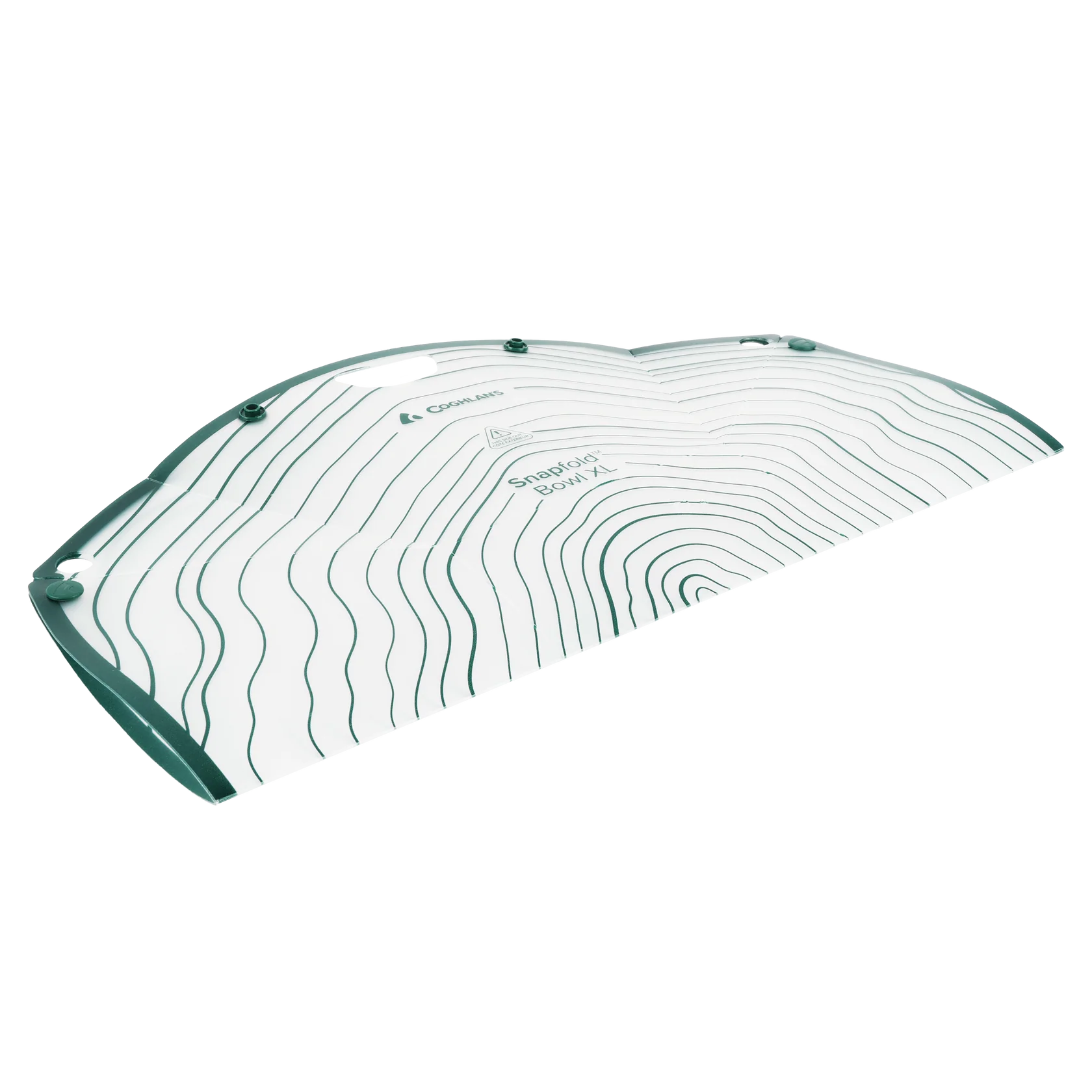 Foldable 2.5L camp bowl packed flat in backpack, durable leakproof design safe for hot liquids up to 212°F
