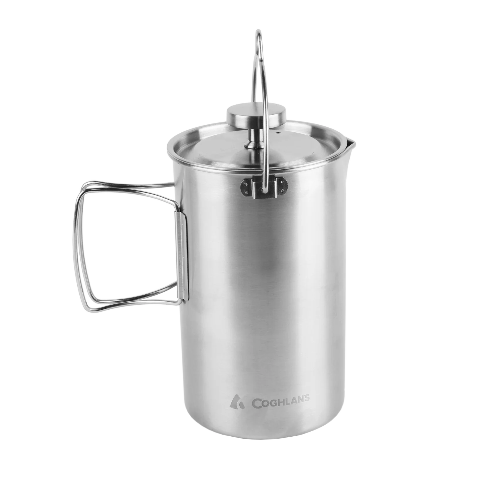 Stainless steel camping French press coffee maker 32 oz rugged outdoor brewer