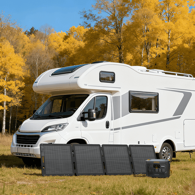 Compact foldable solar charger for RV camping and road trips