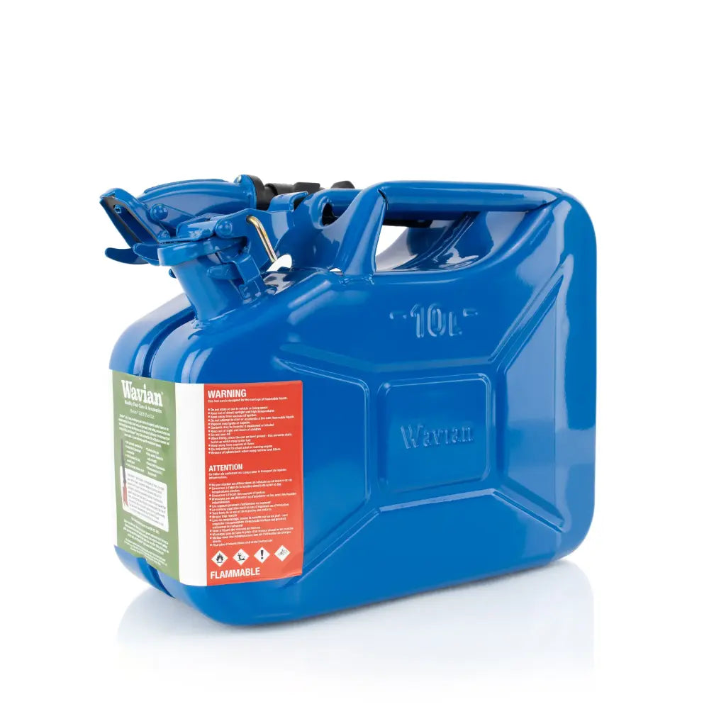 Wavian 10 liter fuel jerry can for vehicle and motorcycle storage
