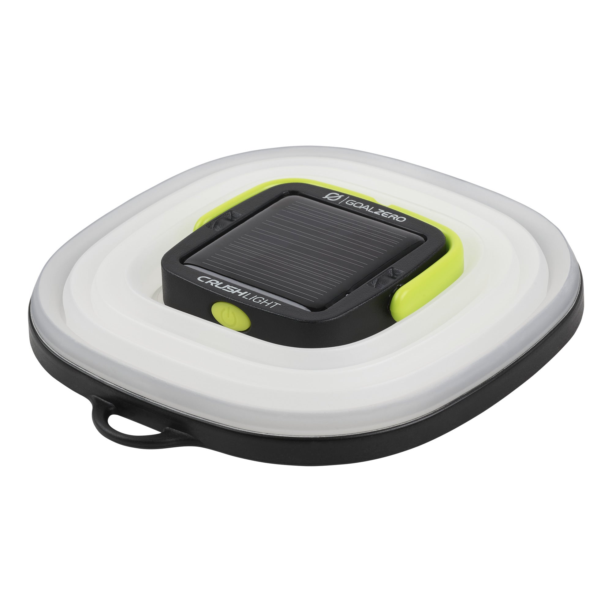 Crush Light portable camping lantern with built-in solar panel and USB charging