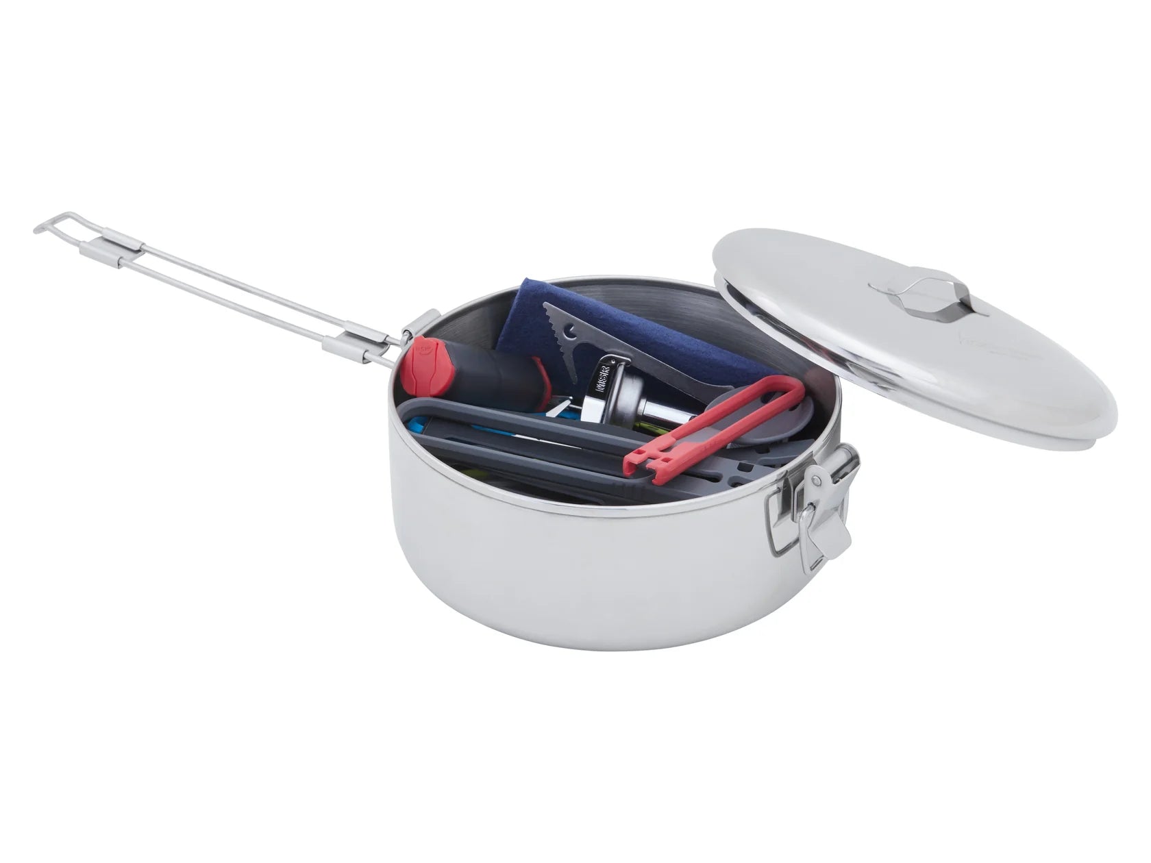 MSR stainless steel pot with fitted lid