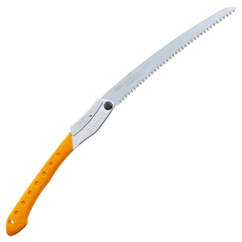 Folding saw with 14.2-inch curved blade and cushioned grip handle

