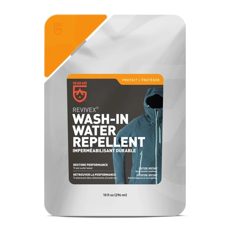 10 fl oz bottle of Revivex Wash-In Water Repellent for technical outerwear