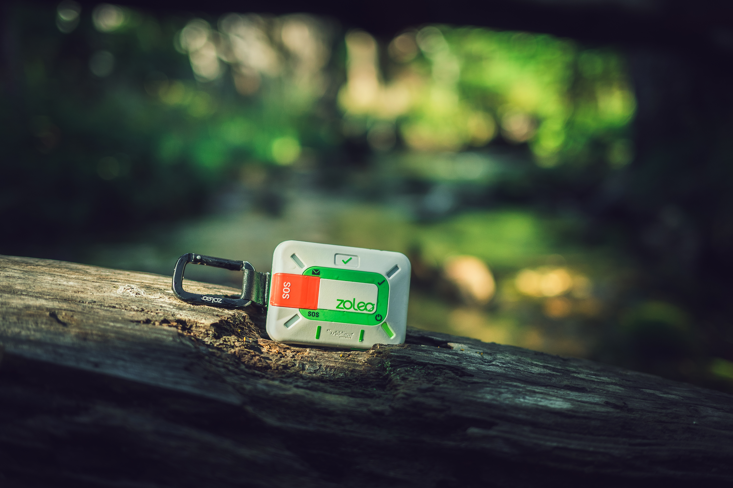 ZOLEO satellite communicator with global two-way messaging, GPS location sharing, weather forecasts, Bluetooth smartphone connectivity, and 24/7 monitored SOS emergency alerts.