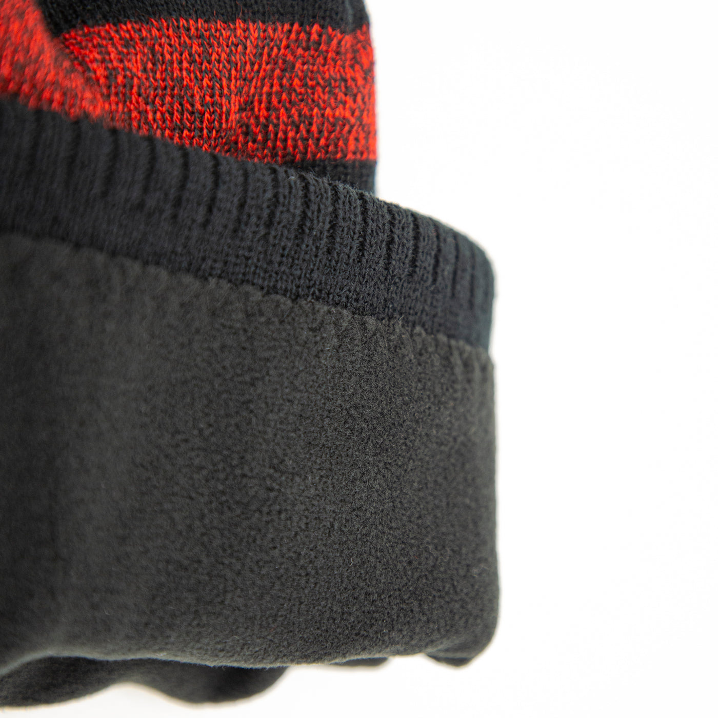 Warm reflective knit hat for winter with folded cuff and cozy lining