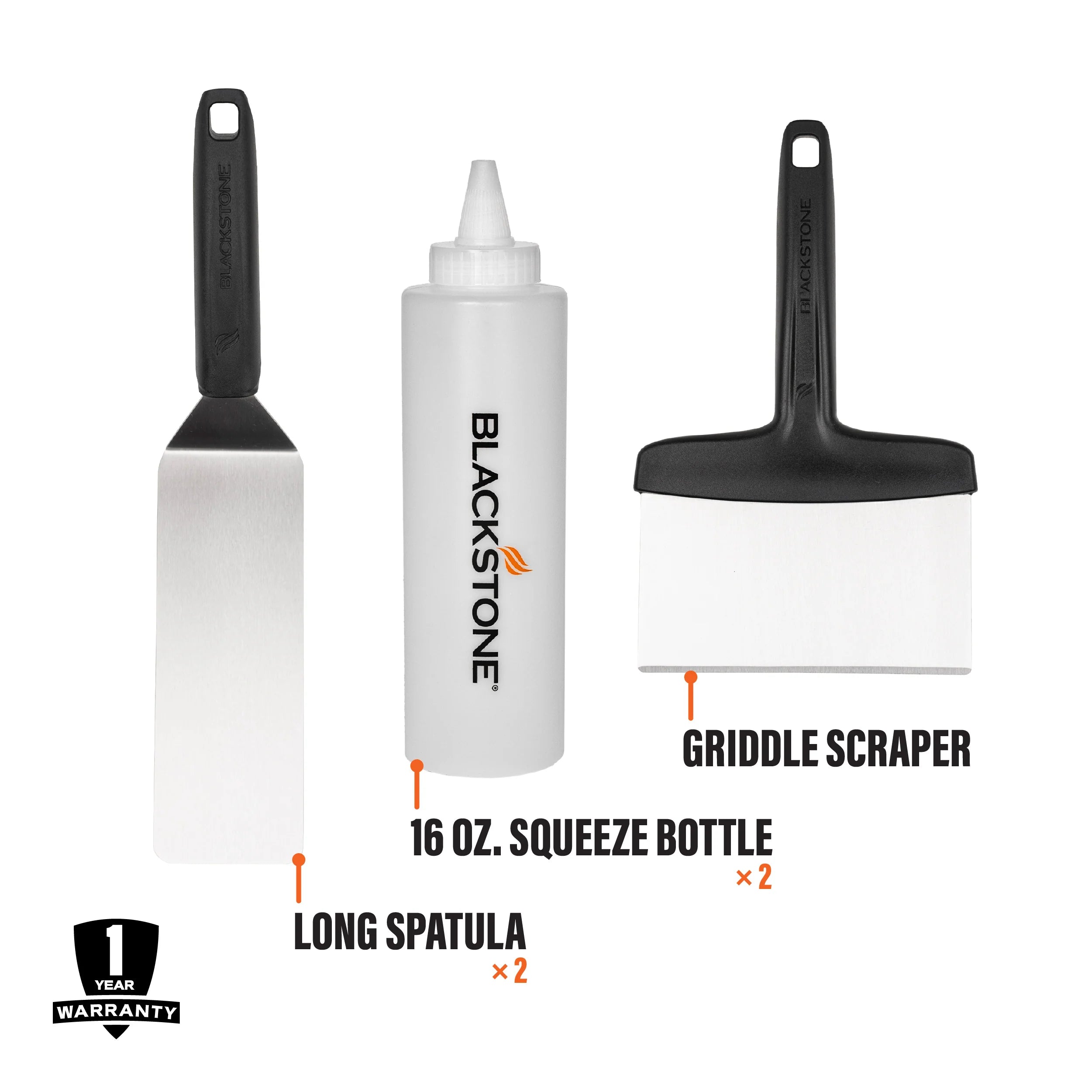 Two stainless-steel spatulas – Perfect for flipping, cutting, and serving grilled food.
