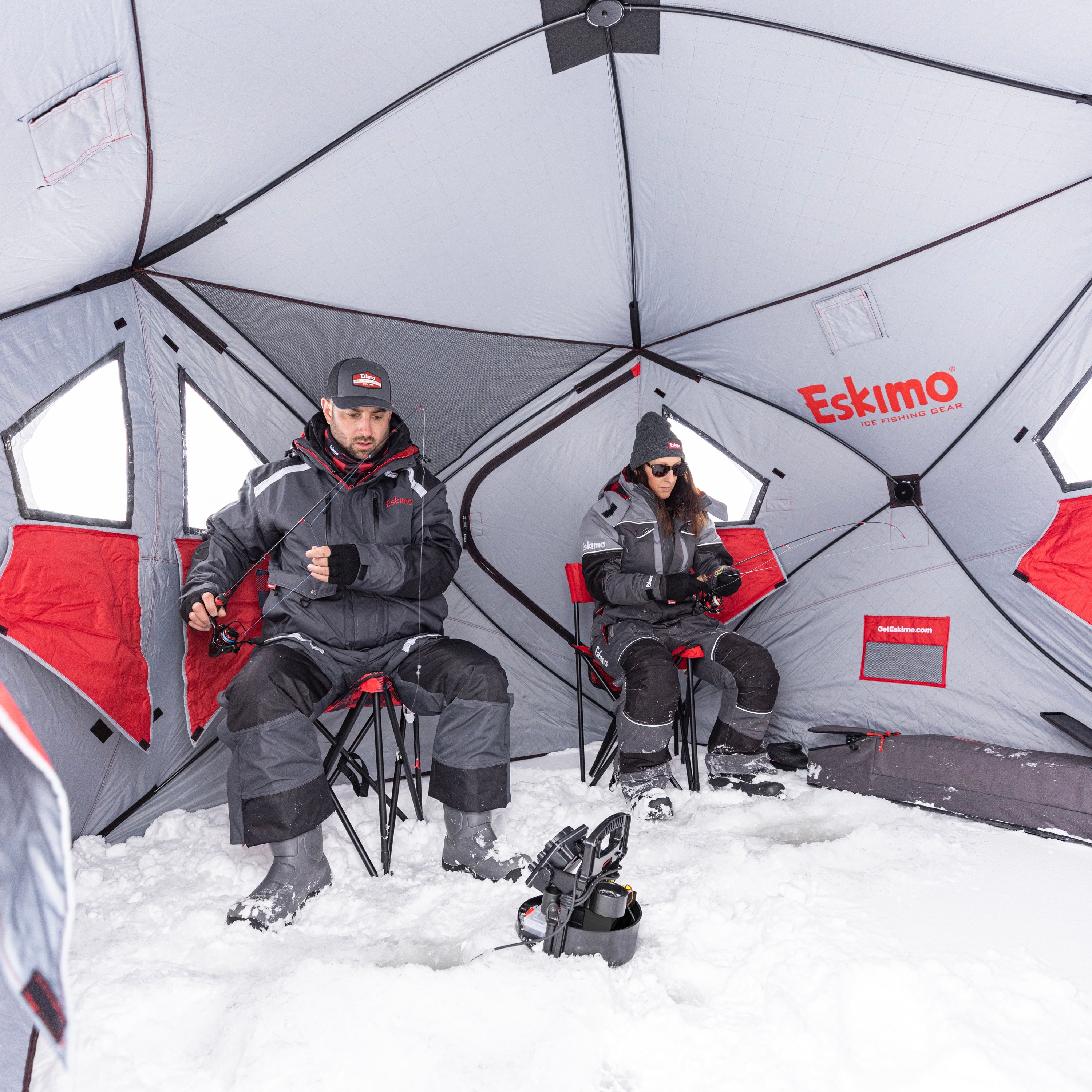 StormShield insulated fabric ice fishing shelter