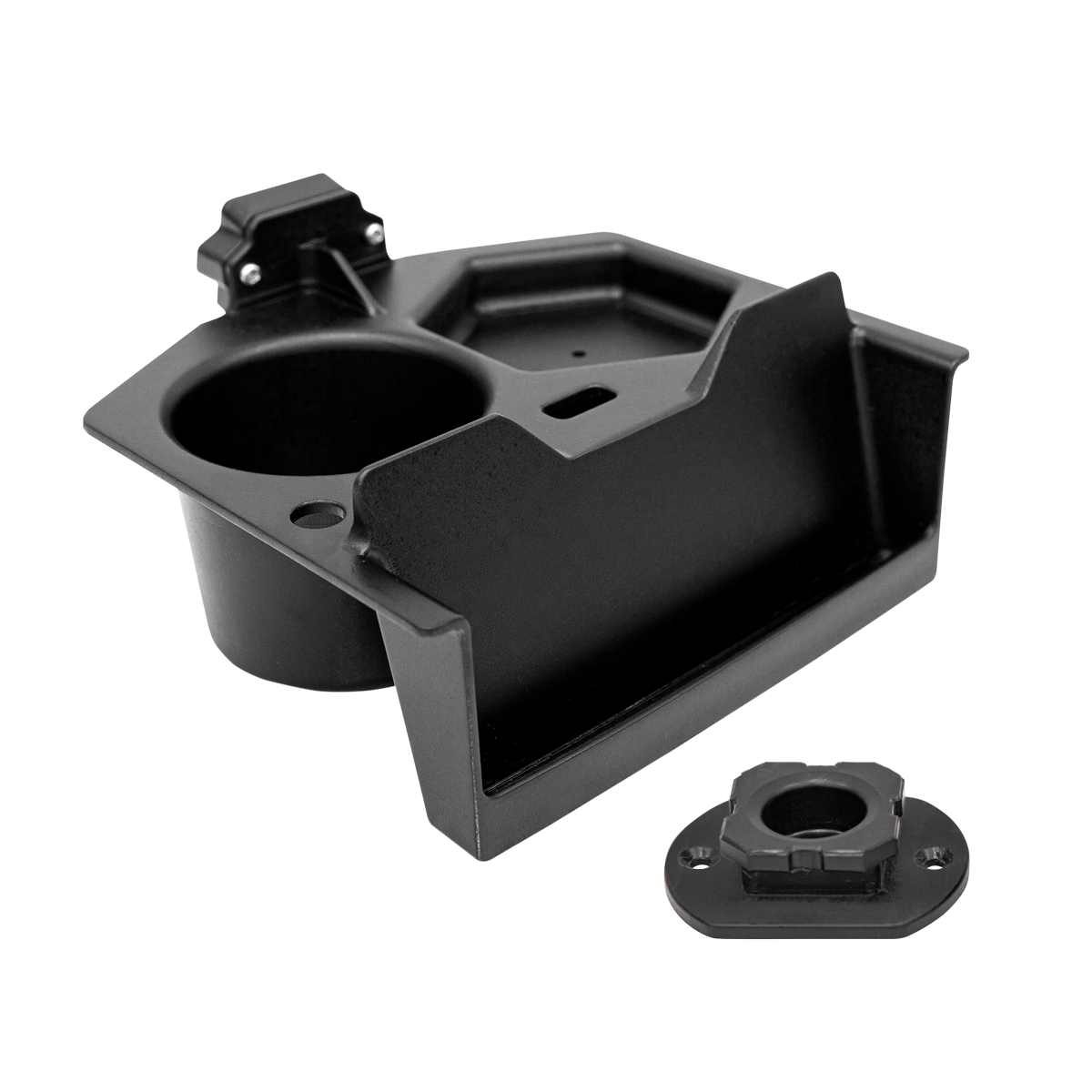 E-Hub Table mounted on ice fishing shelter hub
