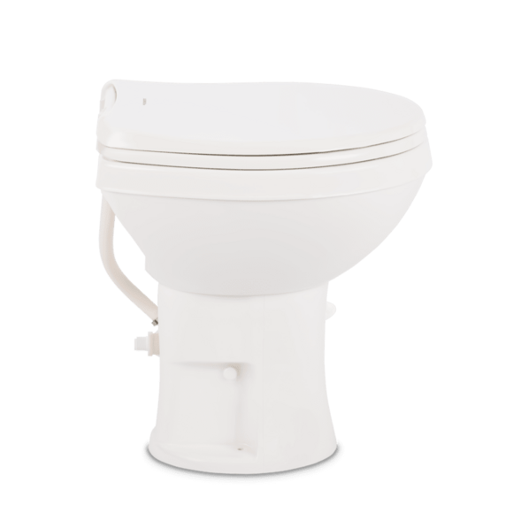 Dometic Essential 400 tall RV toilet with soft-close lid and round bowl
