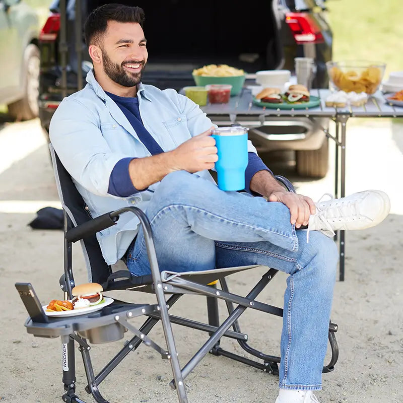 Patented Spring-Action Rocking Technology™ on the Freestyle Rocker XL™, ensuring a smooth, steady rock on any surface.