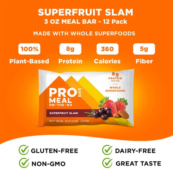 ProBar Superfruit Slam 370 calorie snack bar for hiking and camping