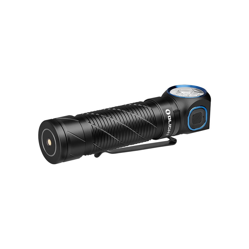 Olight Perun 3 flashlight with included headband and lanyard
