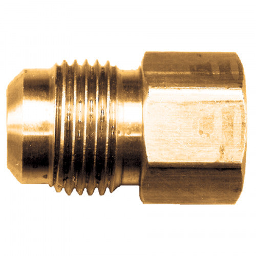 3/8 inch flare x 1/4 inch FPT brass female pipe connector fitting