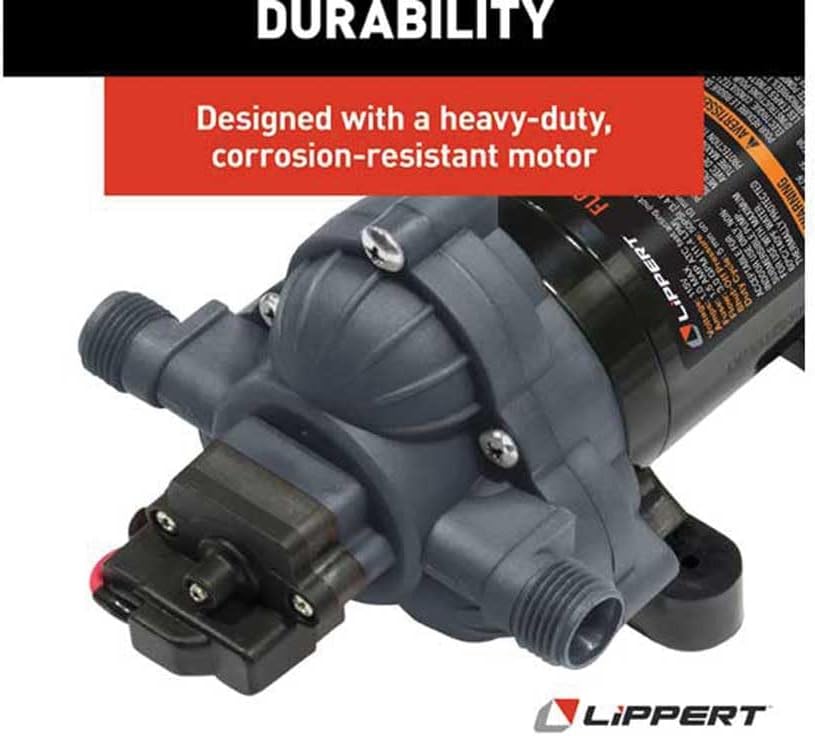 RV fresh water diaphragm pump 45 PSI with strainer