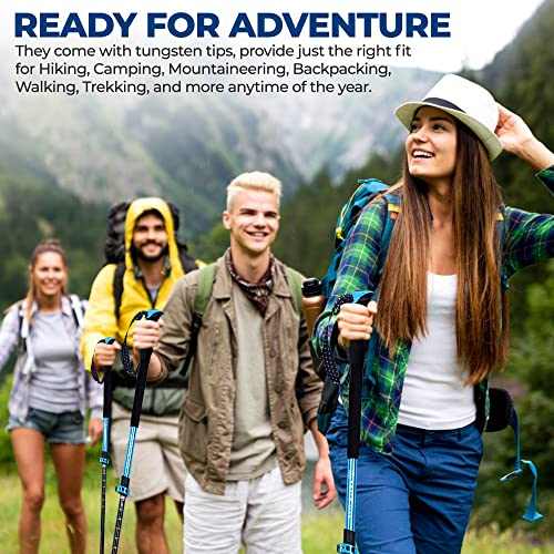 Adjustable trekking poles for hiking, camping, mountaineering, and Nordic walking