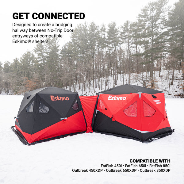 Eskimo shelter connector creating a passage between two shelters