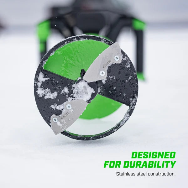 ION Turbo stainless steel ice auger blades with multi-edge cutting design