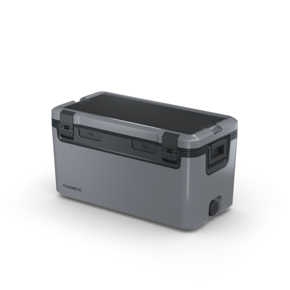 Large road-ready cooler holding 100 cans and tall wine bottles