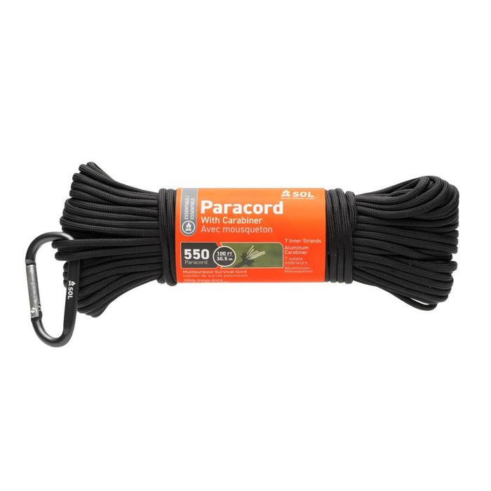 Lightweight survival paracord and carabiner combo

