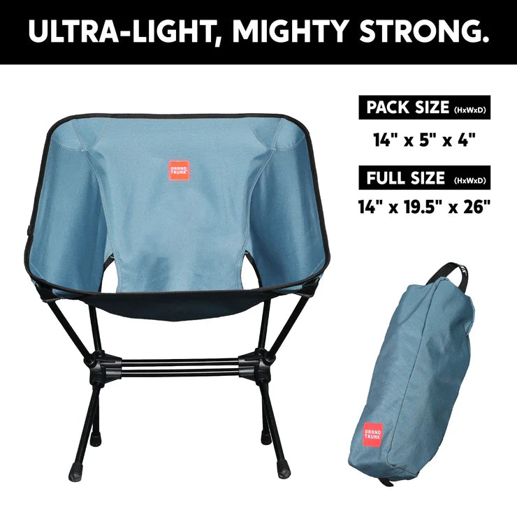 Grand Trunk Caddis HD heavy-duty camping chair in compact portable design