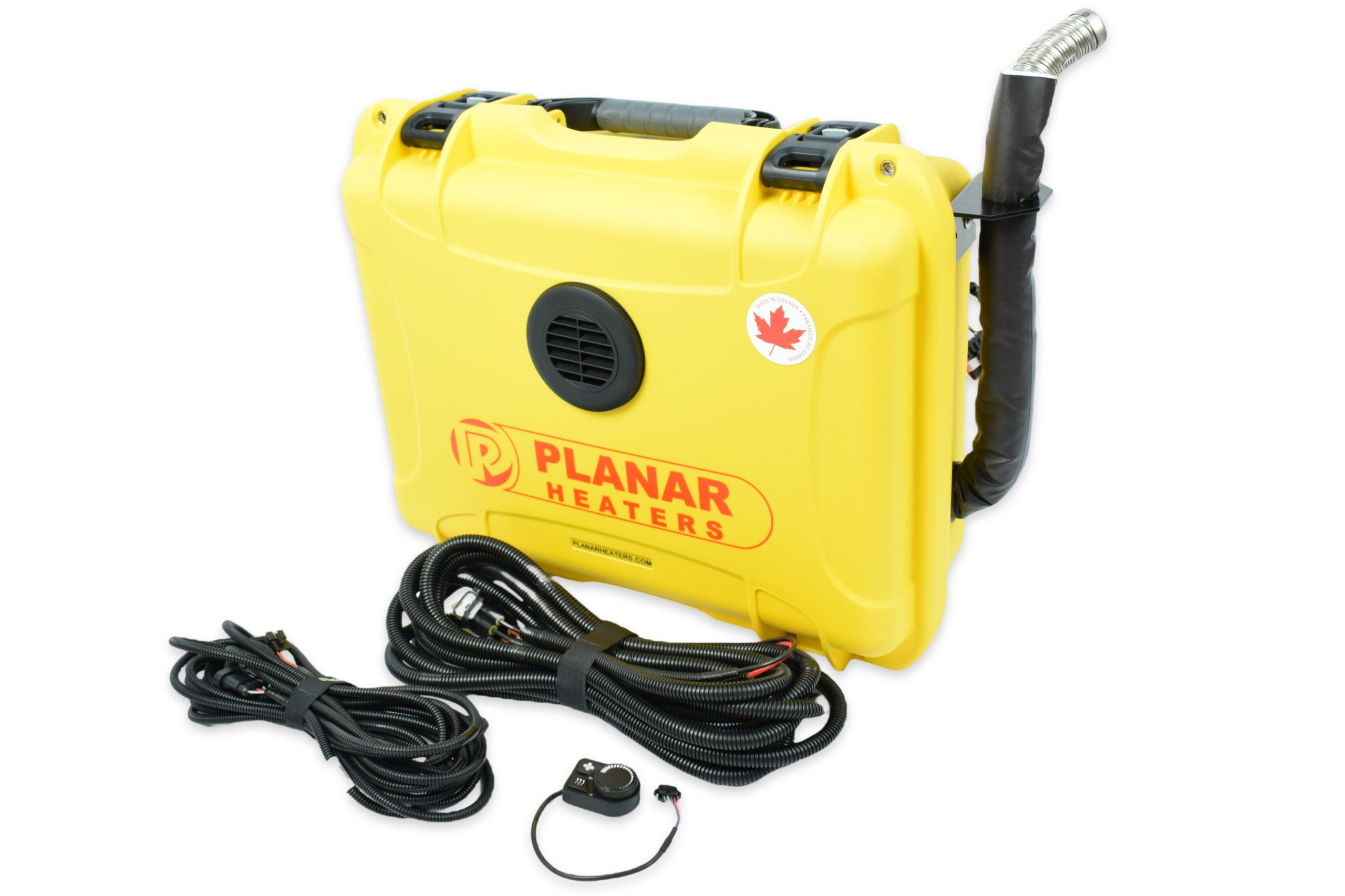 Planar 2D diesel air heater with exhaust silencer