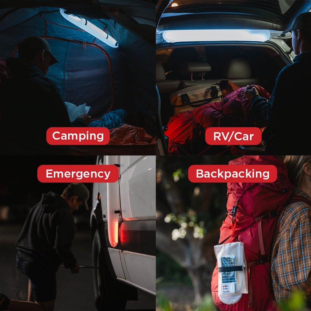 LuminAID Solar Beam blow-up tube light for camping and emergencies