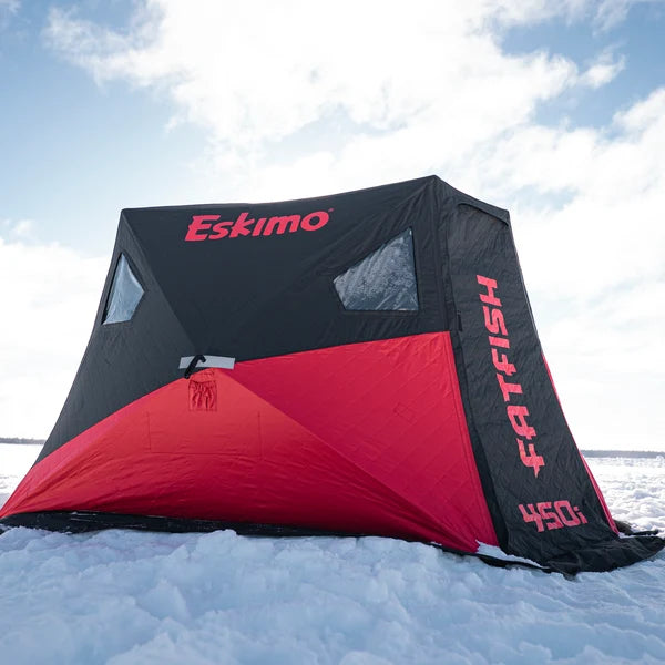 Eskimo FatFish 450i ice fishing shelter with full-panel No-Trip Door
