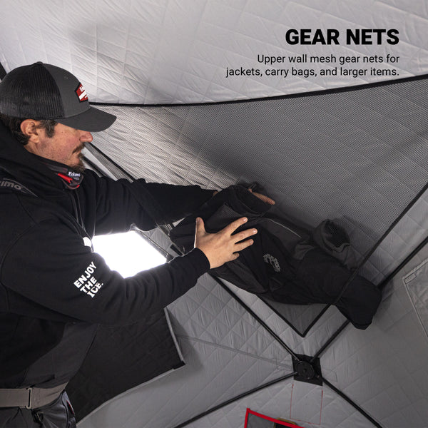 Eskimo FatFish 850i Packdown hub design for compact storage and easier transportation
