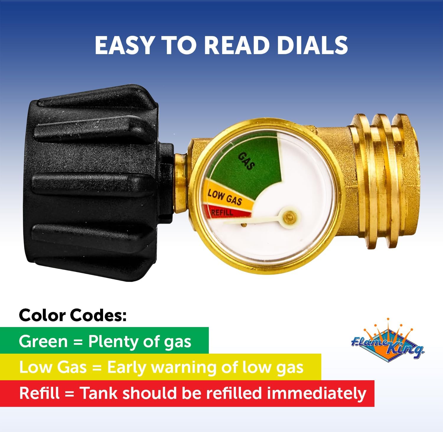 Easy-install propane tank level indicator for RVs, trailers, BBQ grills, and heaters